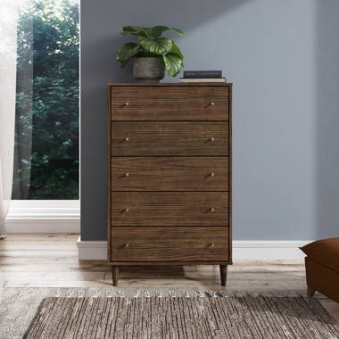 Grain wood furniture shaker deals 5 drawer chest